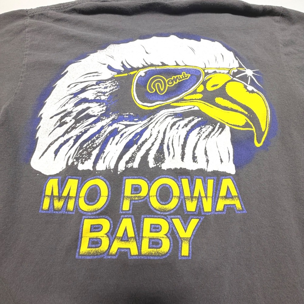 Y2K Donut Eagle‎ Graphic Tee Mo Powa Baby Front Back Print Mens M